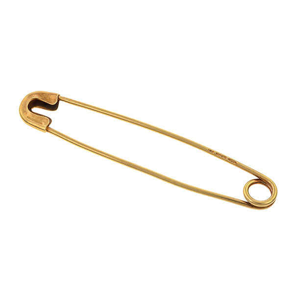Antique Gold Safety Pin sold by Doyle and Doyle an antique and vintage jewelry boutique