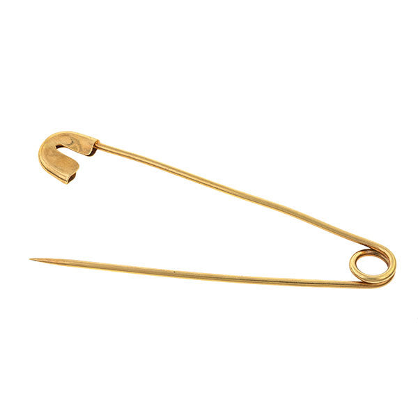 Antique Gold Safety Pin sold by Doyle and Doyle an antique and vintage jewelry boutique