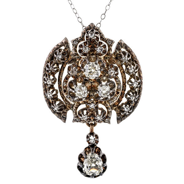 Georgian Diamond Pendant sold by Doyle and Doyle an antique and vintage jewelry boutique.