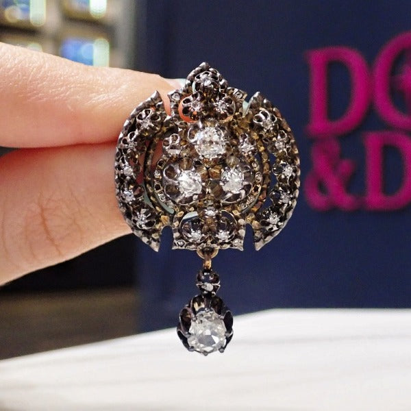Georgian Diamond Pendant sold by Doyle and Doyle an antique and vintage jewelry boutique.