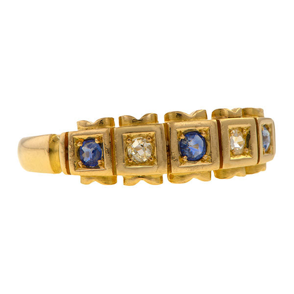 Victorian Sapphire & Diamond Ring, 1892 sold by Doyle & Doyle an antique and vintage boutique.