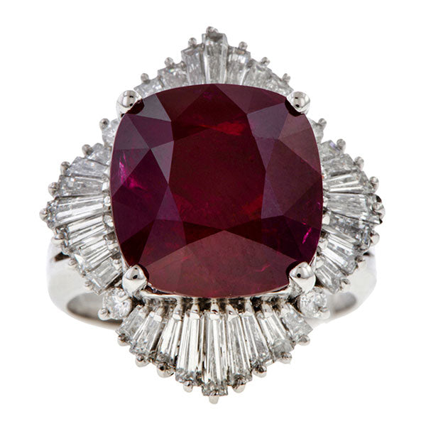 Estate Ruby & Diamond Ring sold by Doyle and Doyle an antique and vintage jewelry boutique.