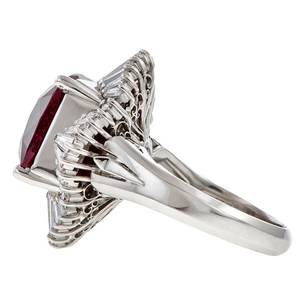 Estate Ruby & Diamond Ring sold by Doyle and Doyle an antique and vintage jewelry boutique.
