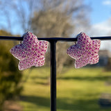 Vintage Pink Sapphire Star Earrings sold by Doyle and Doyle an antique and vintage jewelry boutique
