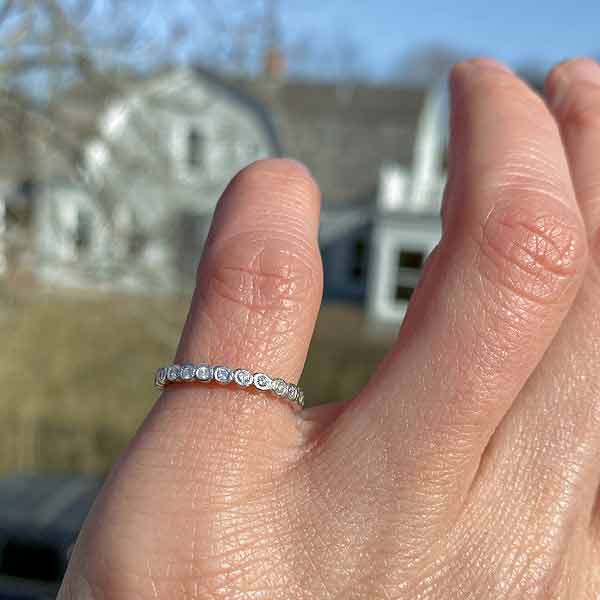 Vintage Diamond Eternity Wedding Band Ring  sold by Doyle and Doyle an antique and vintage jewelry boutique