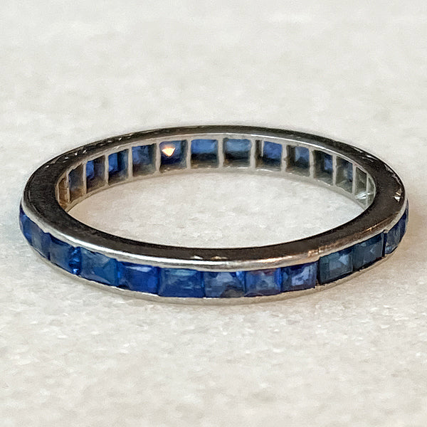 Art Deco Sapphire Eternity Band sold by Doyle and Doyle an antique and vintage jewelry boutique