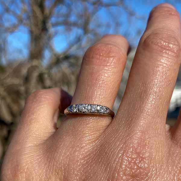 Vintage Diamond Wedding Band Ring sold by Doyle and Doyle an antique and vintage jewelry boutique