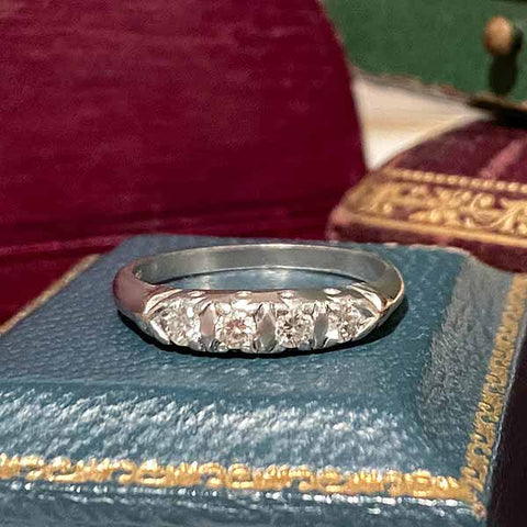 Vintage Diamond Wedding Band Ring sold by Doyle and Doyle an antique and vintage jewelry boutique