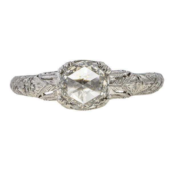 Art Deco Rose Cut Diamond Engagement Ring sold by Doyle and Doyle an antique and vintage jewelry boutique.