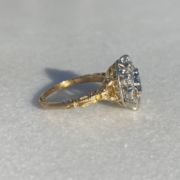 Estate Kashmir Sapphire & Diamond Ring, 0.81ct. sold by Doyle & Doyle an antique and vintage jewelry boutique.