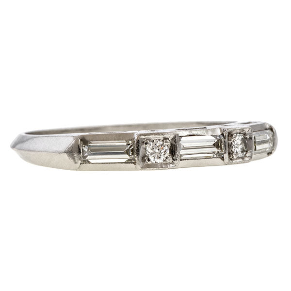 Vintage Baguette & Round Diamond Band sold by Doyle and Doyle an antique and vintage jewelry boutique