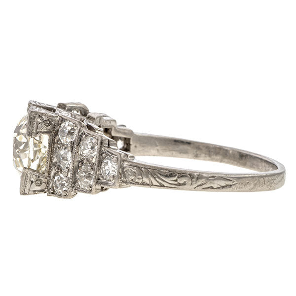 Art Deco Vintage Engagement Ring, Old Euro 1.50 ct. sold by Doyle & Doyle an antique and vintage jewelry boutique.