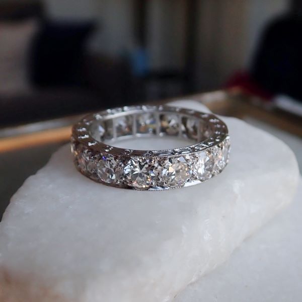 Antique Diamond Eternity Band sold by Doyle and Doyle an antique and vintage jewelry boutique
