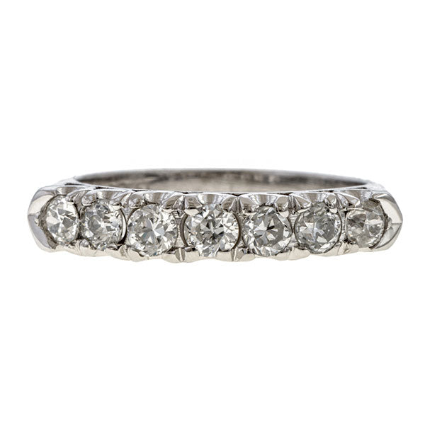 Art Deco Seven Stone Wedding Band sold by Doyle and Doyle an antique and vintage jewelry boutique