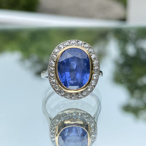 Antique Unheated Sapphire Ring sold by Doyle & Doyle an antique and vintage jewelry boutique.