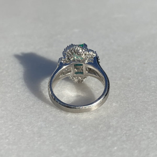 Vintage Emerald & Diamond Ring sold by Doyle & Doyle an antique and vintage jewelry boutique.