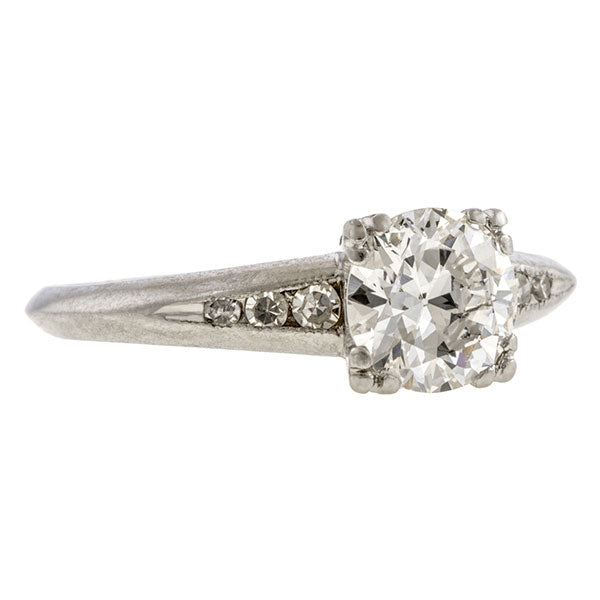 Vintage Engagement Ring, RBC 0.75ct. sold by Doyle & Doyle an antique and vintage jewelry boutique.