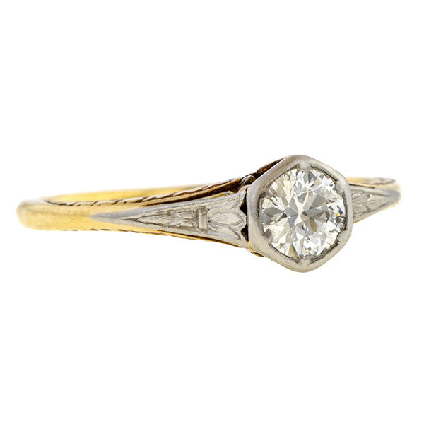 Vintage Engagement Ring, Old Euro. 0.35ct sold by Doyle and Doyle an antique and vintage jewelry boutique
