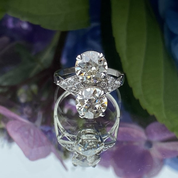 Antique French Toi et Moi Engagement Ring sold by Doyle & Doyle an antique and vintage jewelry boutique.