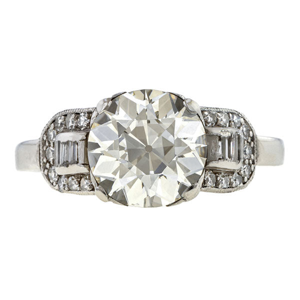 Vintage Engagement Ring, Old Euro 2.23ct. sold by Doyle & Doyle an antique and vintage jewelry boutique.