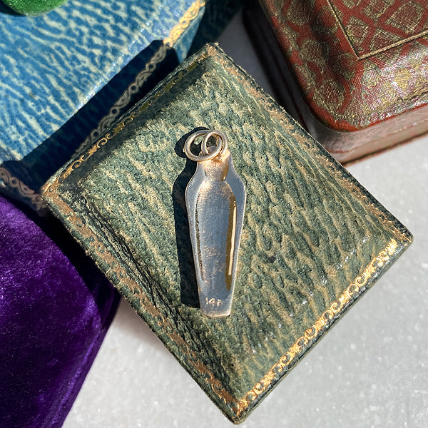 Vintage Sarcophagus Charm Pendant sold by Doyle and Doyle an antique and vintage jewelry boutique