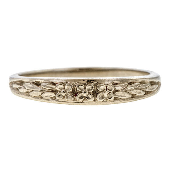 Vintage Patterned Wedding Band Ring sold by Doyle & Doyle an antique and vintage jewelry boutique.