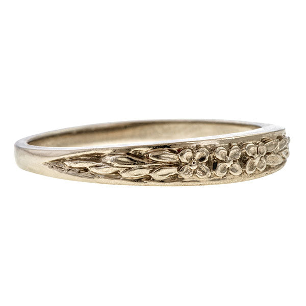 Vintage Patterned Wedding Band Ring sold by Doyle & Doyle an antique and vintage jewelry boutique.