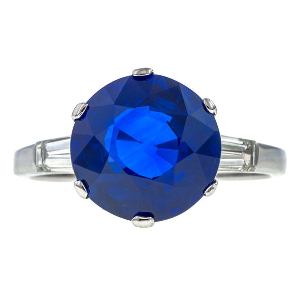 Estate Bulgari Sapphire & Diamond Ring sold by Doyle and Doyle an antique and vintage jewelry boutique