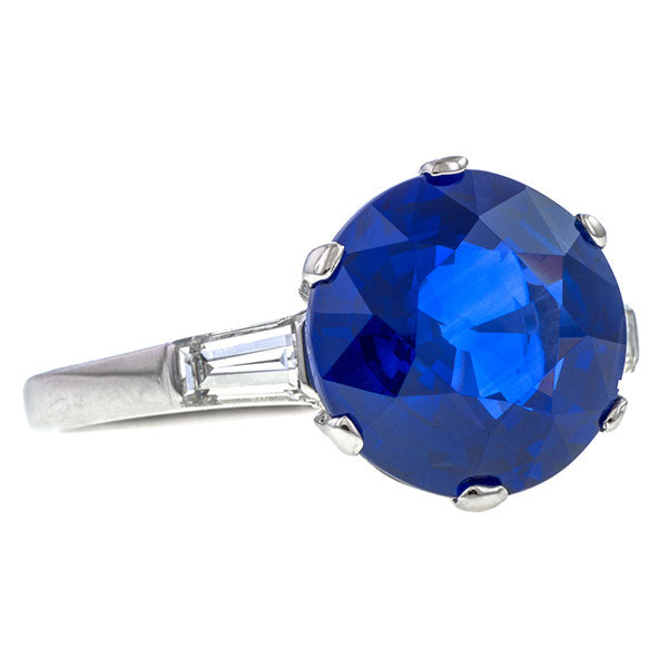 Estate Bulgari Sapphire & Diamond Ring sold by Doyle and Doyle an antique and vintage jewelry boutique
