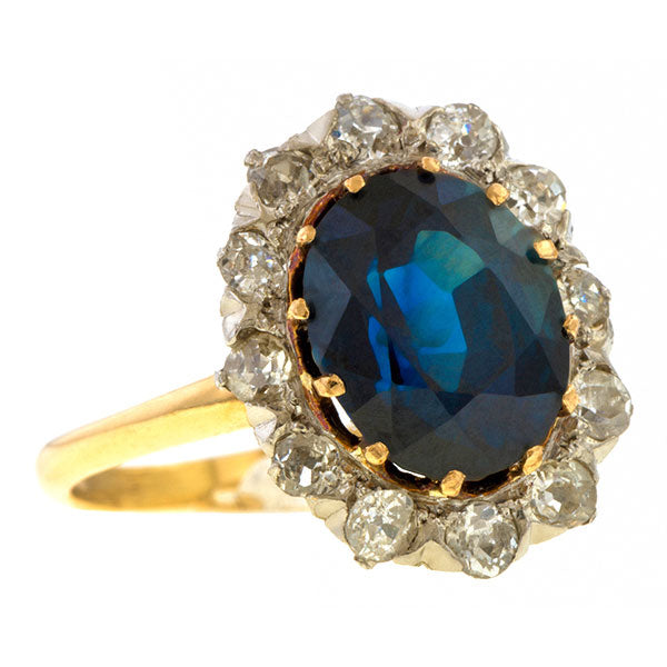 Antique Sapphire & Diamond Ring sold by Doyle and Doyle an antique and vintage jewelry boutique