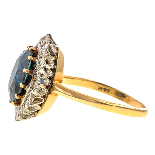Antique Sapphire & Diamond Ring sold by Doyle and Doyle an antique and vintage jewelry boutique