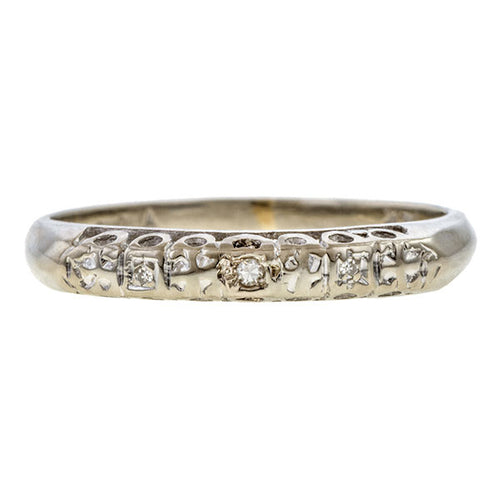 Vintage Diamond Wedding Band sold by Doyle and Doyle an antique and vintage jewelry boutique