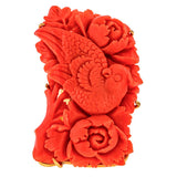 Vintage Carved Coral Ring sold by Doyle and Doyle an antique and vintage jewelry boutique