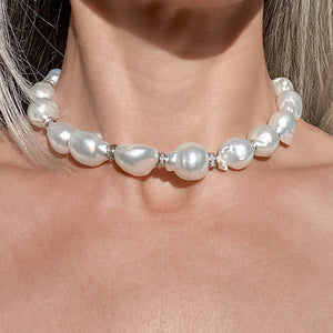 Vintage Single Strand Baroque Pearl Necklace sold by Doyle and Doyle an antique and vintage jewelry boutiques