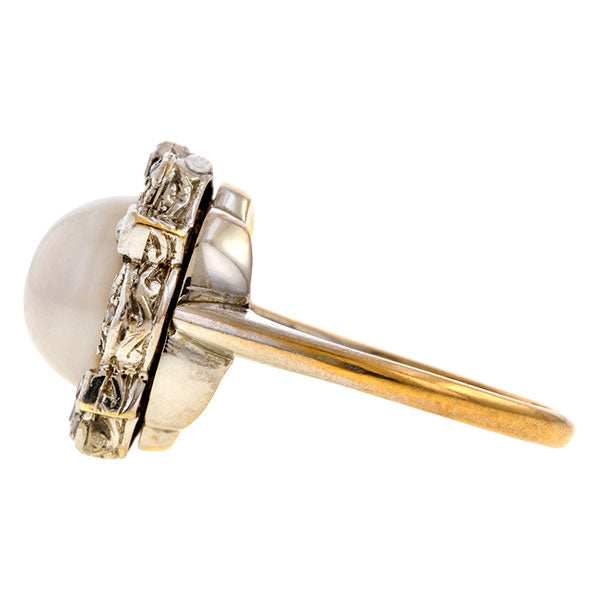 Edwardian Pearl & Diamond Convertible Brooch, Pendant & Ring sold by Doyle and Doyle an antique and vintage jewelry boutique