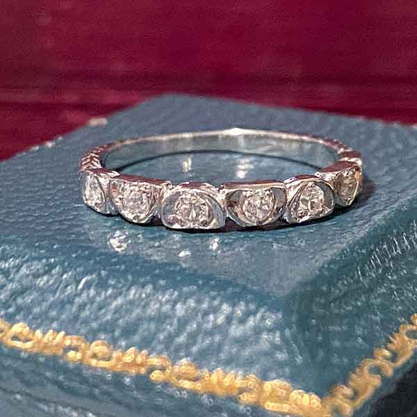 Vintage Diamond Heart Band Ring sold by Doyle and Doyle an antique and vintage jewelry boutique