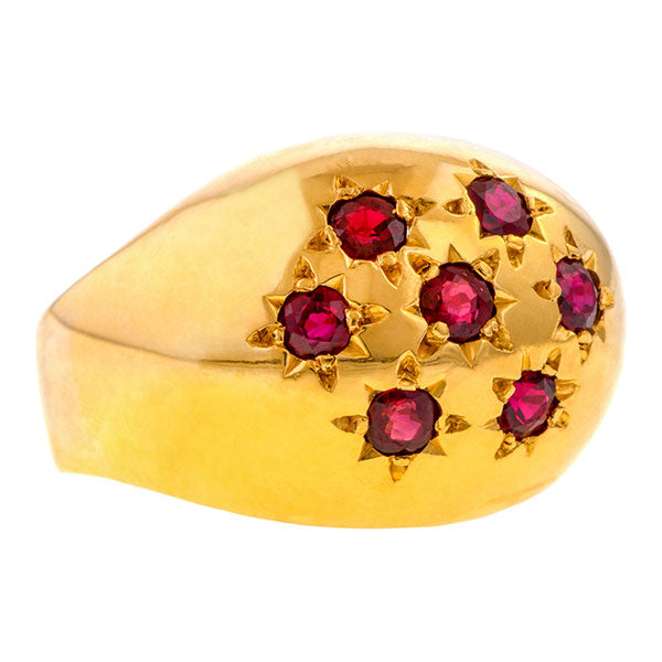 Vintage Ruby Bombe Ring sold by Doyle and Doyle an antique and vintage jewelry boutique