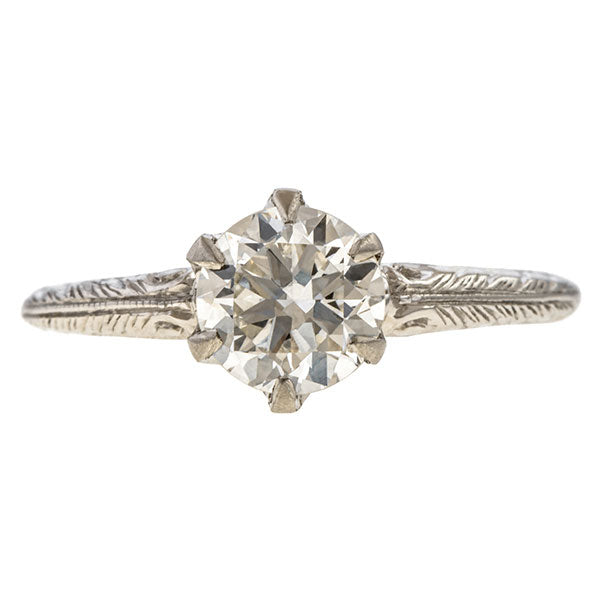 Art Deco Diamond Engagement Ring, Old European 0.86ct sold by Doyle and Doyle an antique and vintage jewelry boutique
