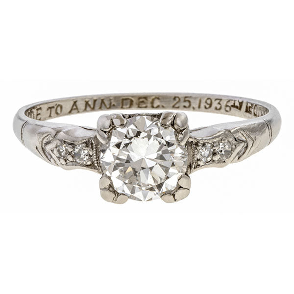 Art Deco Diamond Engagement Ring, 0.67ct sold by Doyle and Doyle an antique and vintage jewelry boutique