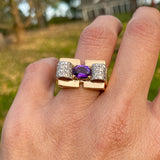 Retro Amethyst & Diamond Ring sold by Doyle and Doyle an antique and vintage jewelry boutique
