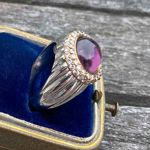 Estate Amethyst & Diamond Ring sold by Doyle and Doyle an antique and vintage jewelry boutique