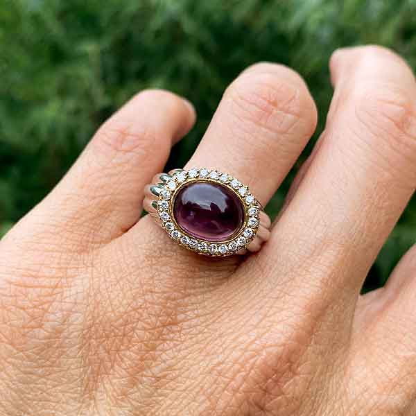 Estate Amethyst & Diamond Ring sold by Doyle and Doyle an antique and vintage jewelry boutique