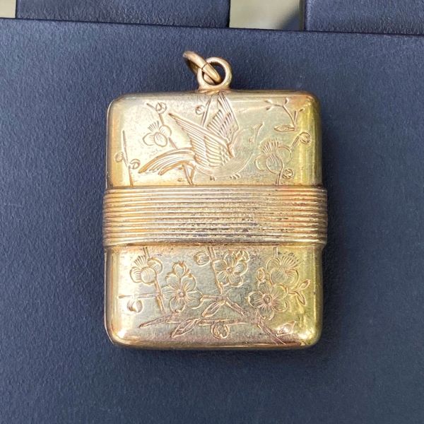 Victorian Aesthetic Revival Engraved Locket sold by Doyle and Doyle an antique and vintage jewelry boutique
