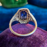 Art Deco Sapphire and Diamond Dinner Ring, from Doyle & Doyle antique and vintage jewelry boutique