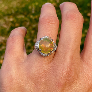 Estate Opal & Diamond Ring sold by Doyle and Doyle an antique and vintage jewelry boutique