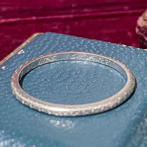 Art Deco Patterned Wedding Band Ring sold by Doyle and Doyle an antique and vintage jewelry boutique