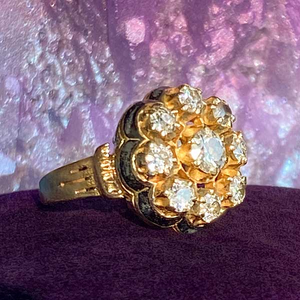 Vintage Diamond Cluster Ring sold by Doyle and Doyle an antique and vintage jewelry boutique