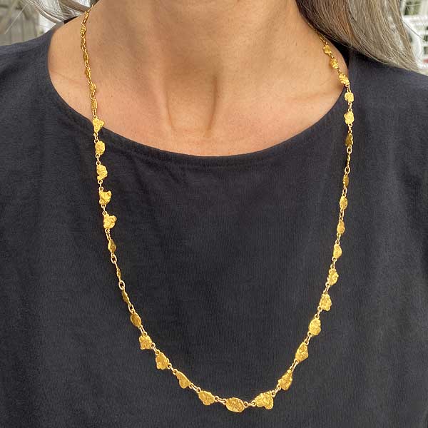 Antique Gold Nugget Necklace sold by Doyle and Doyle an antique and vintage jewelry boutique