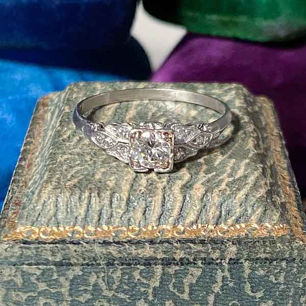 Art Deco Engagement Ring, TRB 0.35ct. sold by Doyle and Doyle an antique and vintage jewelry boutique