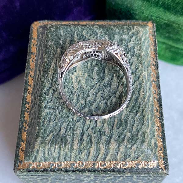 Vintage Filigree Diamond Ring sold by Doyle and Doyle an antique and vintage jewelry boutique